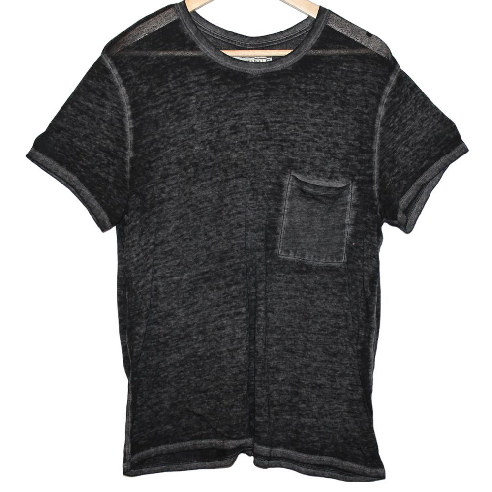 Women's Abercrombie & Fitch Black Gray Pull Over Short Sleeve T Shirt Top Size L